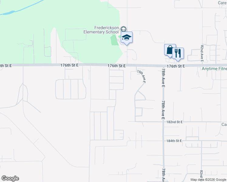 map of restaurants, bars, coffee shops, grocery stores, and more near 17820 73rd Avenue East in Puyallup