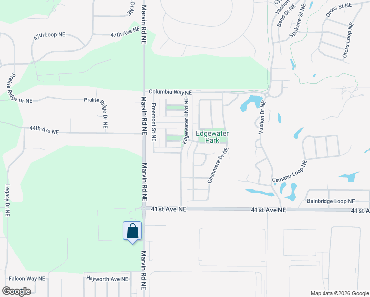 map of restaurants, bars, coffee shops, grocery stores, and more near 4315 McKinley Street Northeast in Lacey