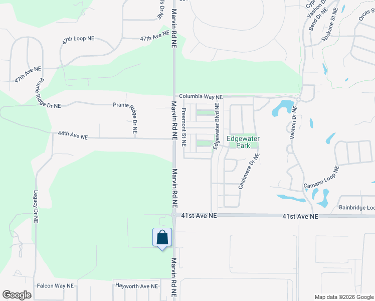 map of restaurants, bars, coffee shops, grocery stores, and more near 7516 Traditions Avenue Northeast in Lacey