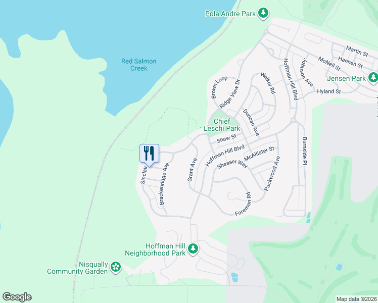 map of restaurants, bars, coffee shops, grocery stores, and more near 1578 Sinclair Drive in DuPont