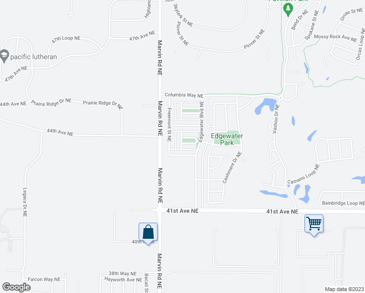 map of restaurants, bars, coffee shops, grocery stores, and more near 7516 Traditions Avenue Northeast in Lacey