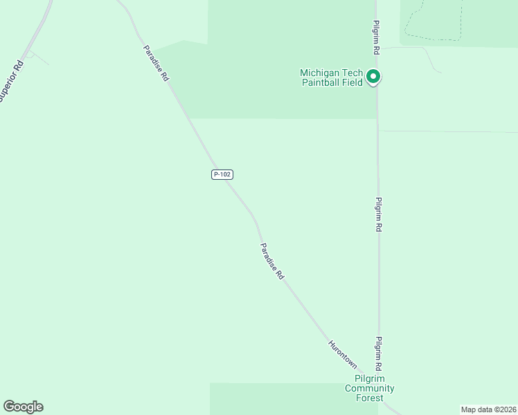 map of restaurants, bars, coffee shops, grocery stores, and more near Paradise Road in Houghton