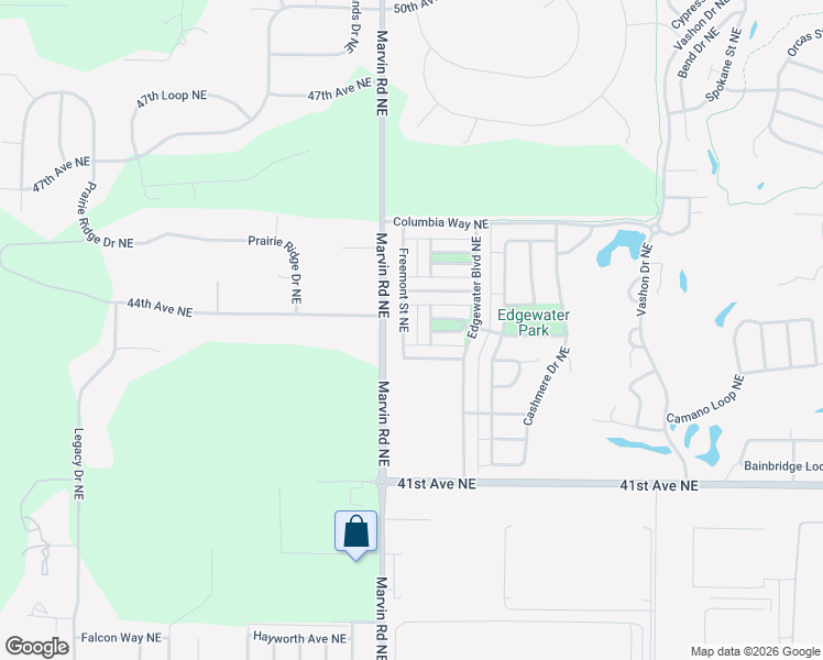 map of restaurants, bars, coffee shops, grocery stores, and more near 7516 Traditions Avenue Northeast in Lacey