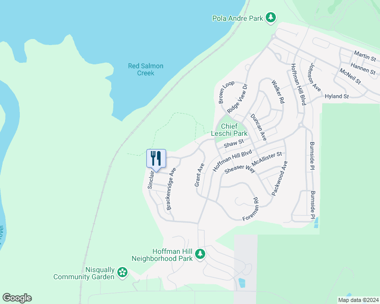 map of restaurants, bars, coffee shops, grocery stores, and more near 1581 Sinclair Drive in DuPont