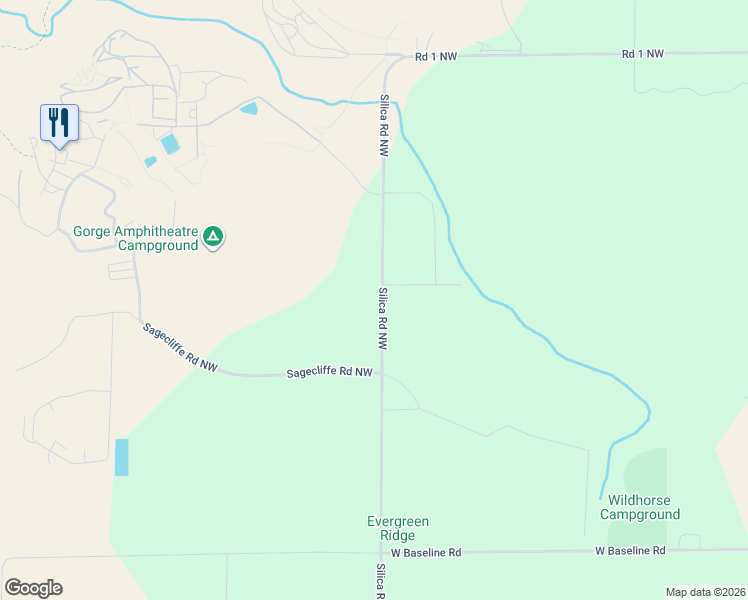 map of restaurants, bars, coffee shops, grocery stores, and more near 754 Silica Road Northwest in Quincy