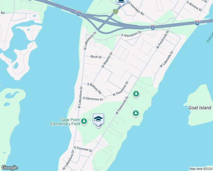 map of restaurants, bars, coffee shops, grocery stores, and more near 546 South Driftwood Lane in Moses Lake