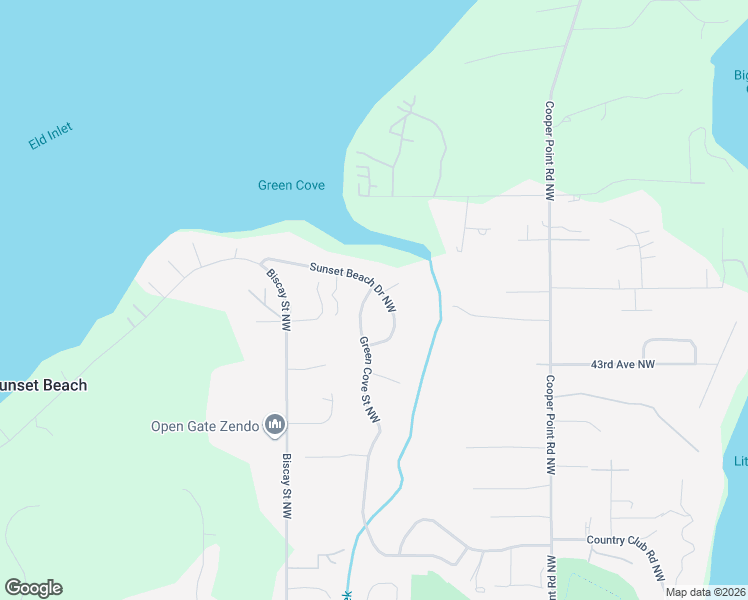 map of restaurants, bars, coffee shops, grocery stores, and more near 4520 Green Cove Court Northwest in Olympia