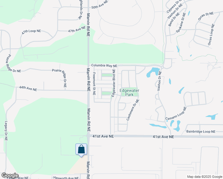 map of restaurants, bars, coffee shops, grocery stores, and more near 7644 Rushmore Avenue Northeast in Lacey