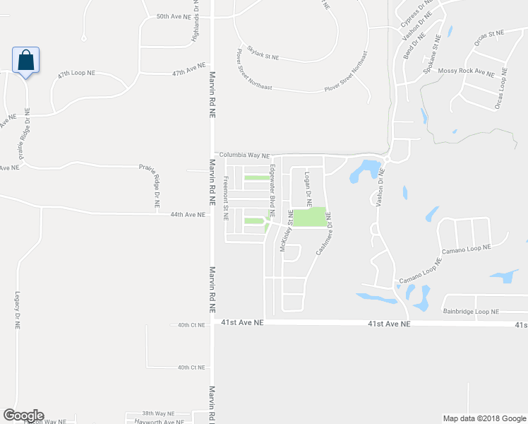 map of restaurants, bars, coffee shops, grocery stores, and more near 7621 Kodiak Avenue Northeast in Lacey