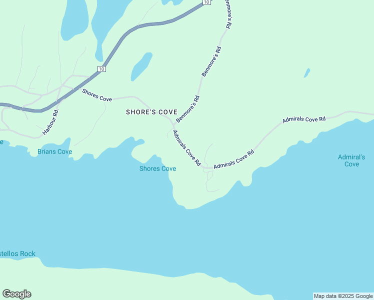 map of restaurants, bars, coffee shops, grocery stores, and more near Admirals Cove Road in Cape Broyle
