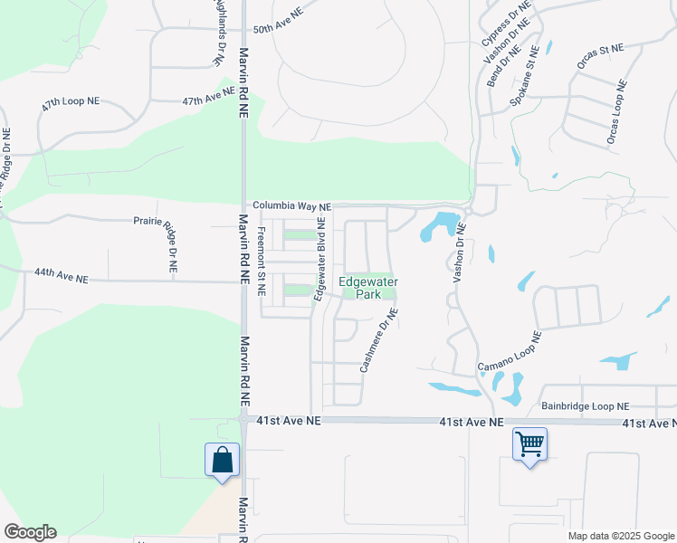 map of restaurants, bars, coffee shops, grocery stores, and more near 4401 McKinley Street Northeast in Lacey