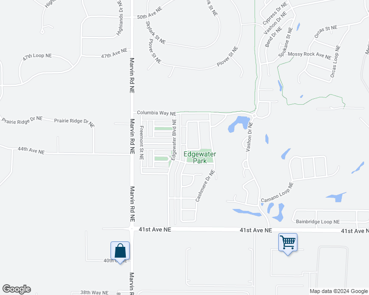 map of restaurants, bars, coffee shops, grocery stores, and more near 4405 McKinley Street Northeast in Lacey