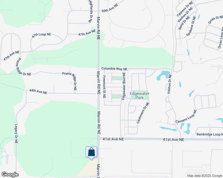 map of restaurants, bars, coffee shops, grocery stores, and more near 7535 Kodiak Avenue Northeast in Lacey