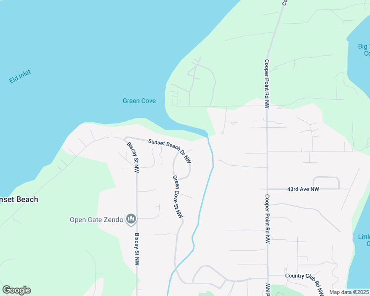 map of restaurants, bars, coffee shops, grocery stores, and more near 4520 Green Cove Court Northwest in Olympia