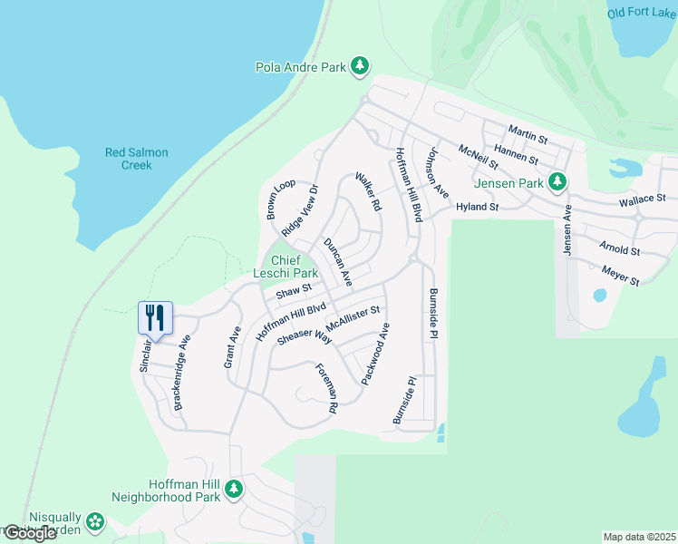 map of restaurants, bars, coffee shops, grocery stores, and more near 1659 Duncan Avenue in DuPont
