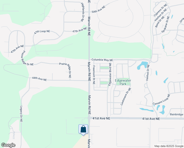 map of restaurants, bars, coffee shops, grocery stores, and more near 4419 Freemont Street Northeast in Lacey