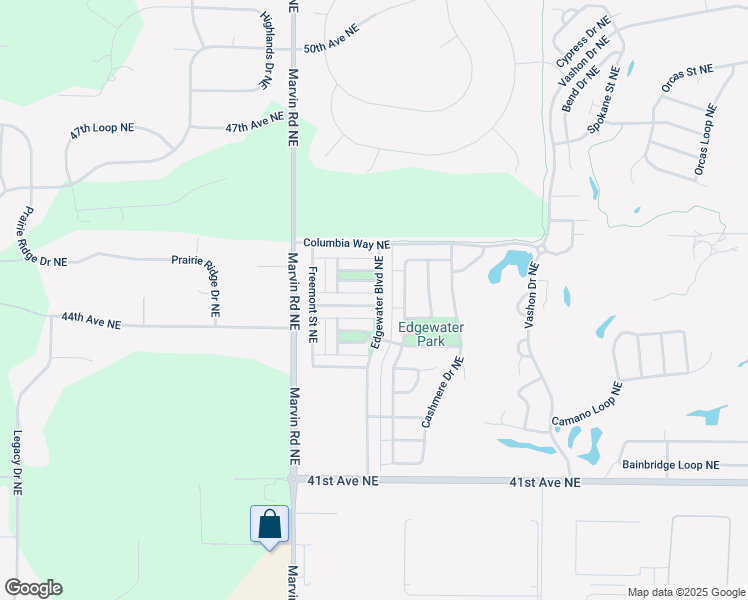 map of restaurants, bars, coffee shops, grocery stores, and more near 7621 Kodiak Avenue Northeast in Lacey