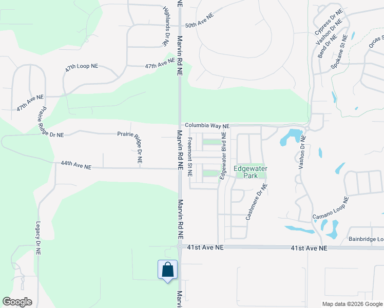 map of restaurants, bars, coffee shops, grocery stores, and more near 7508 Kodiak Avenue Northeast in Lacey