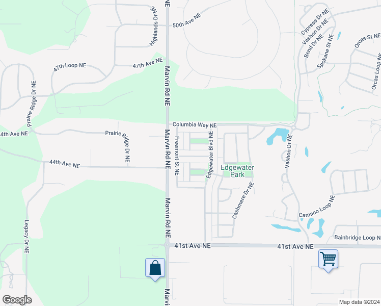 map of restaurants, bars, coffee shops, grocery stores, and more near 7540 Kodiak Avenue Northeast in Lacey