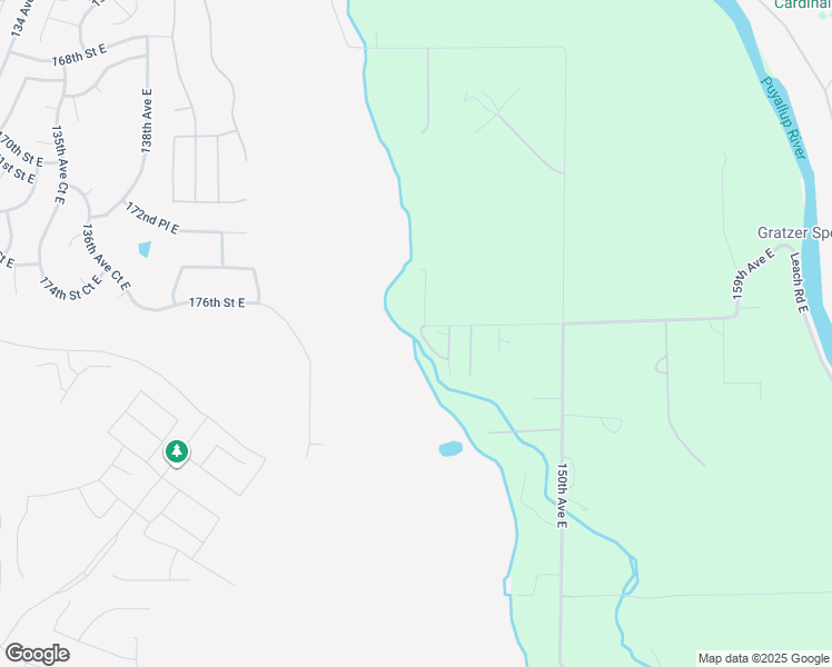 map of restaurants, bars, coffee shops, grocery stores, and more near 17611 147th Avenue East in Orting