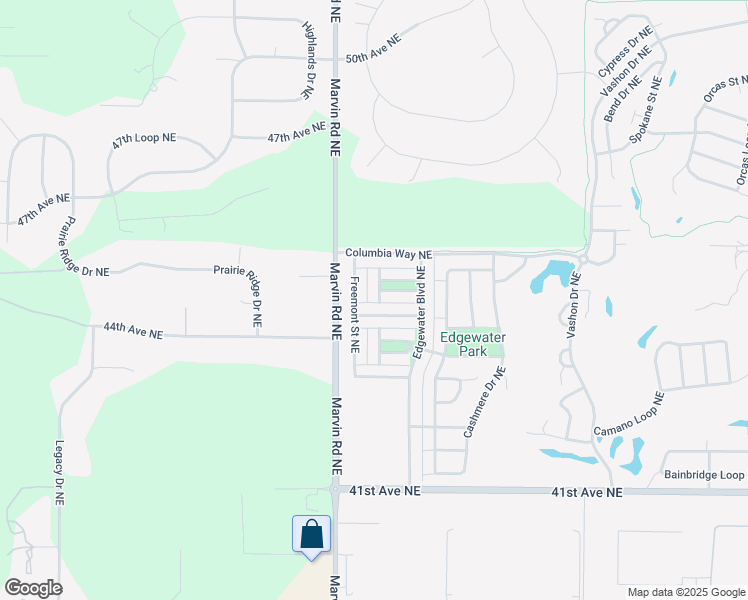 map of restaurants, bars, coffee shops, grocery stores, and more near 4435 Fairweather Street Northeast in Lacey