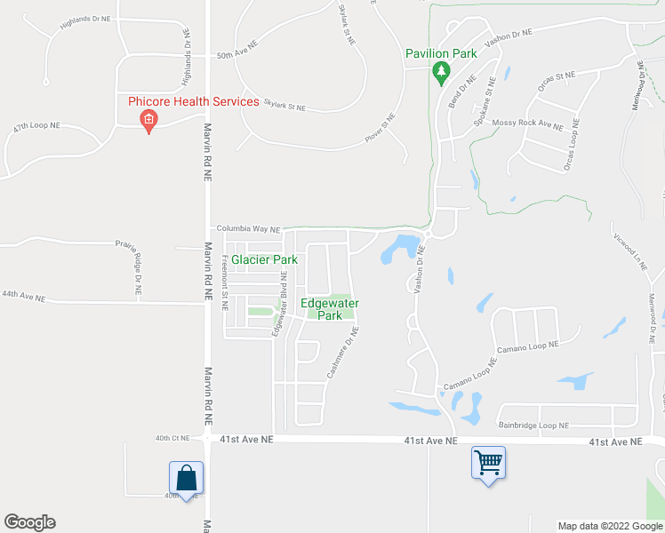map of restaurants, bars, coffee shops, grocery stores, and more near 4413 Logan Drive Northeast in Lacey