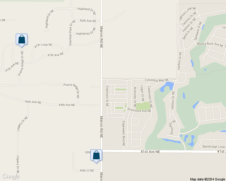 map of restaurants, bars, coffee shops, grocery stores, and more near 7513 Columbia Way Northeast in Lacey
