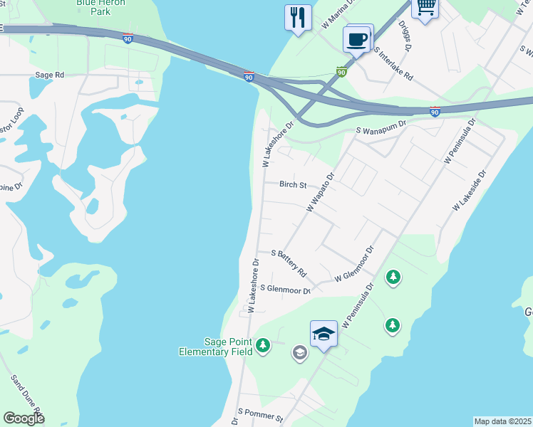 map of restaurants, bars, coffee shops, grocery stores, and more near 401 Trillium Way South in Moses Lake