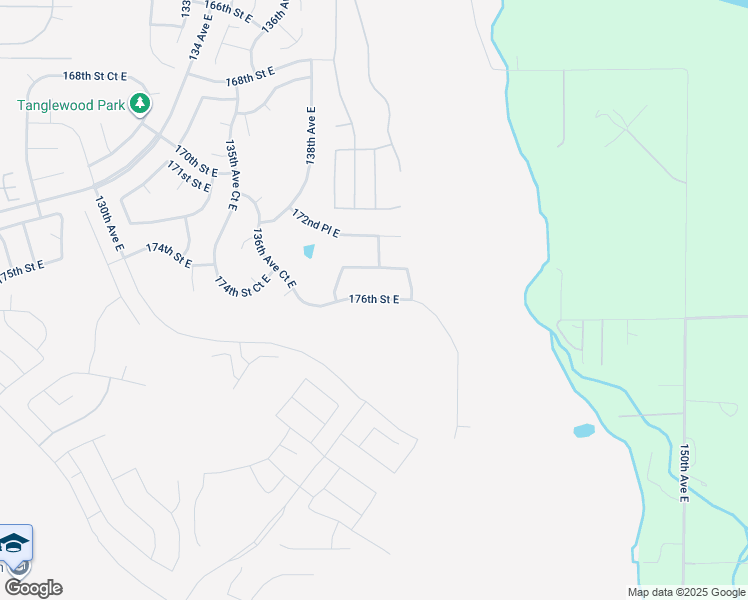 map of restaurants, bars, coffee shops, grocery stores, and more near 13918 176th Street East in Puyallup