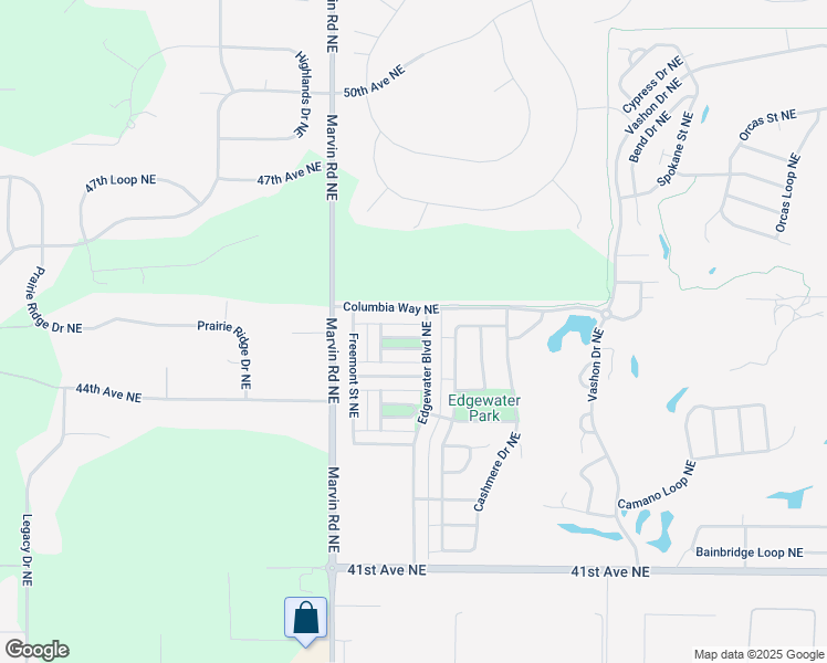 map of restaurants, bars, coffee shops, grocery stores, and more near 7621 Columbia Way Northeast in Lacey