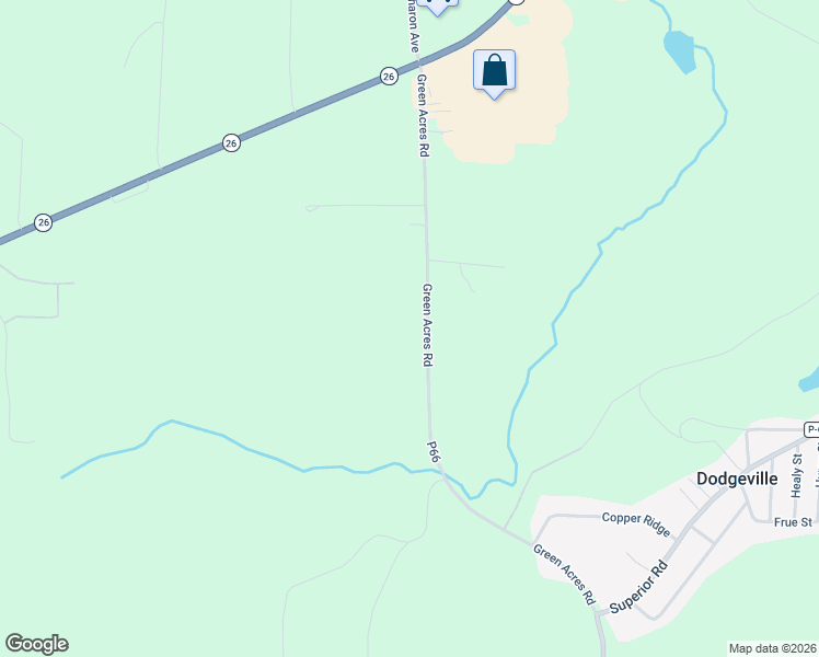 map of restaurants, bars, coffee shops, grocery stores, and more near 755-799 Green Acres Road in Houghton