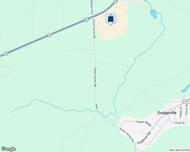 map of restaurants, bars, coffee shops, grocery stores, and more near 799 Green Acres Road in Houghton