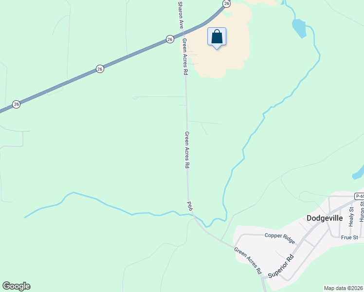 map of restaurants, bars, coffee shops, grocery stores, and more near 46891 Green Acres Road in Houghton