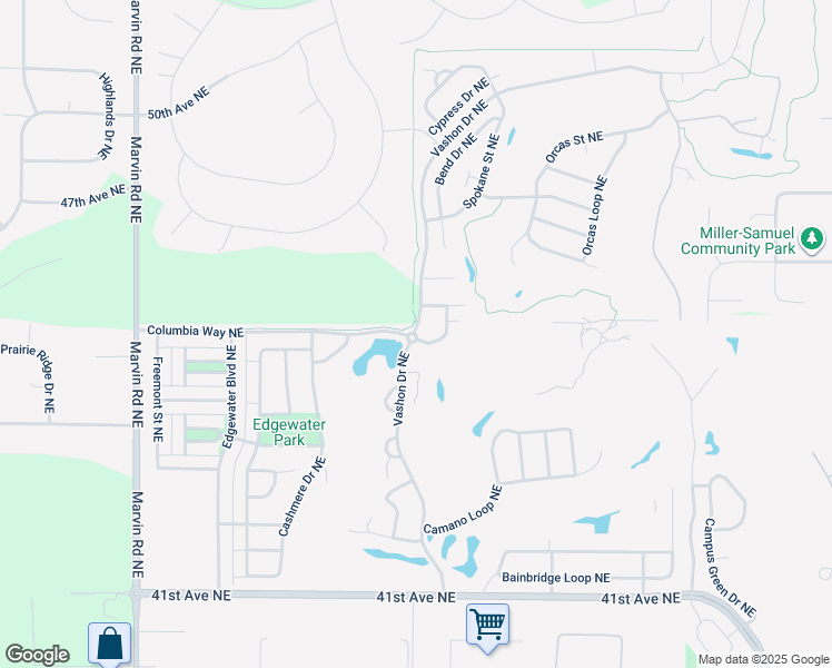 map of restaurants, bars, coffee shops, grocery stores, and more near 9225 Polaris Lane Northeast in Lacey