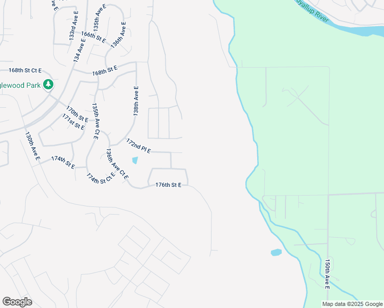 map of restaurants, bars, coffee shops, grocery stores, and more near 14120 172nd Place East in Puyallup