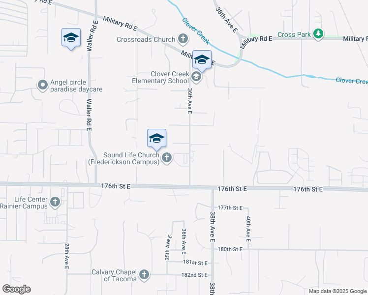 map of restaurants, bars, coffee shops, grocery stores, and more near 3518 173rd Street East in Tacoma