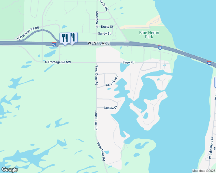 map of restaurants, bars, coffee shops, grocery stores, and more near 525 Astor Loop in Moses Lake