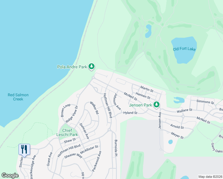 map of restaurants, bars, coffee shops, grocery stores, and more near 2979 McNeil Street in DuPont