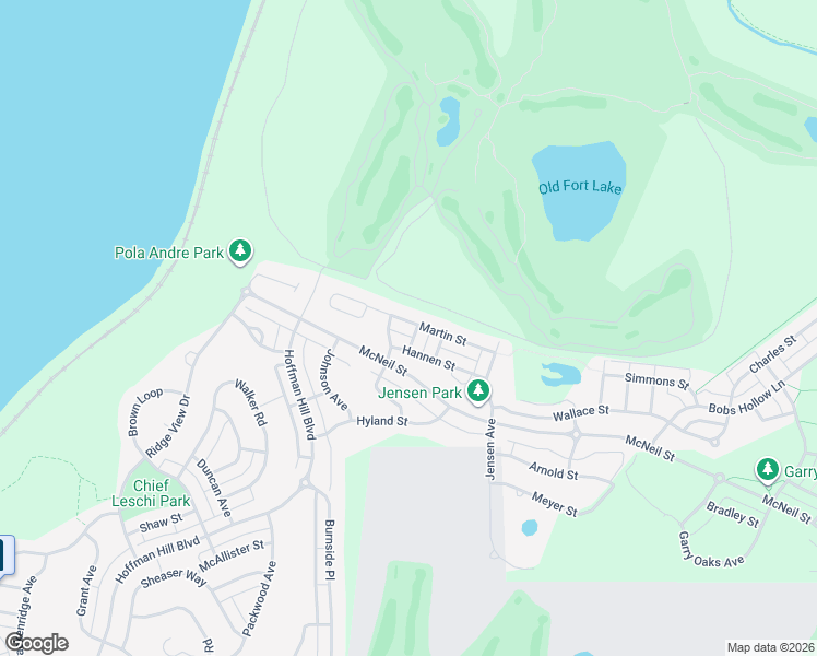 map of restaurants, bars, coffee shops, grocery stores, and more near 2881 Martin Street in DuPont