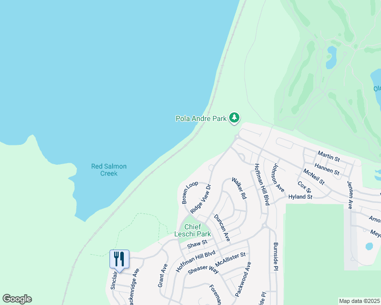map of restaurants, bars, coffee shops, grocery stores, and more near in DuPont