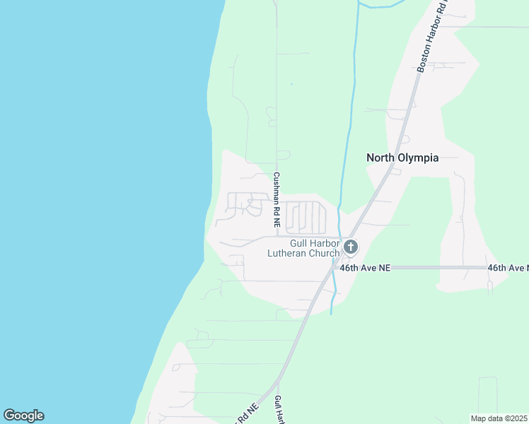 map of restaurants, bars, coffee shops, grocery stores, and more near 4806 Cushman Road Northeast in Olympia