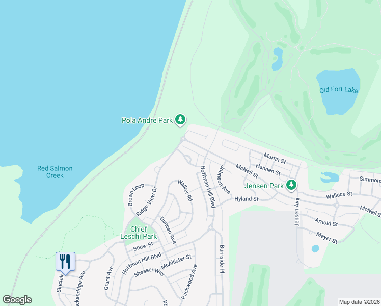 map of restaurants, bars, coffee shops, grocery stores, and more near 501 Barksdale Avenue in DuPont