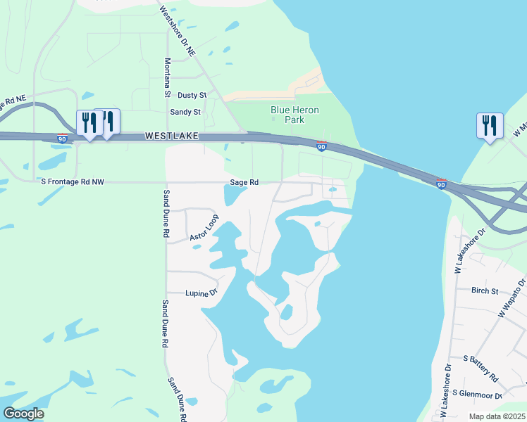map of restaurants, bars, coffee shops, grocery stores, and more near 440 Laguna Drive in Moses Lake
