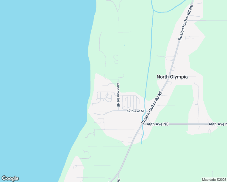 map of restaurants, bars, coffee shops, grocery stores, and more near 4841 Cushman Road Northeast in Olympia