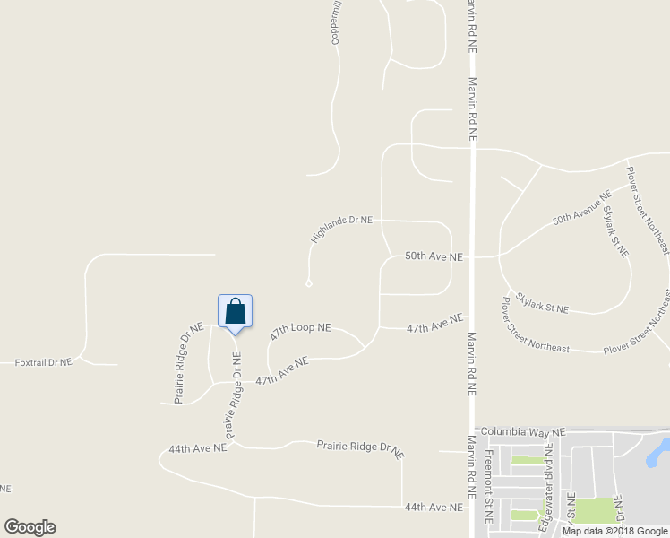 map of restaurants, bars, coffee shops, grocery stores, and more near 7027 Highlands Drive Northeast in Olympia