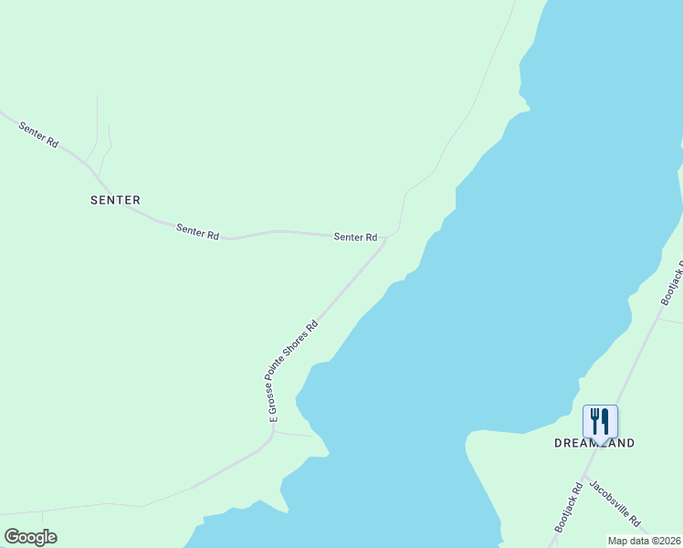 map of restaurants, bars, coffee shops, grocery stores, and more near East Grosse Pointe Shores Road in Hancock