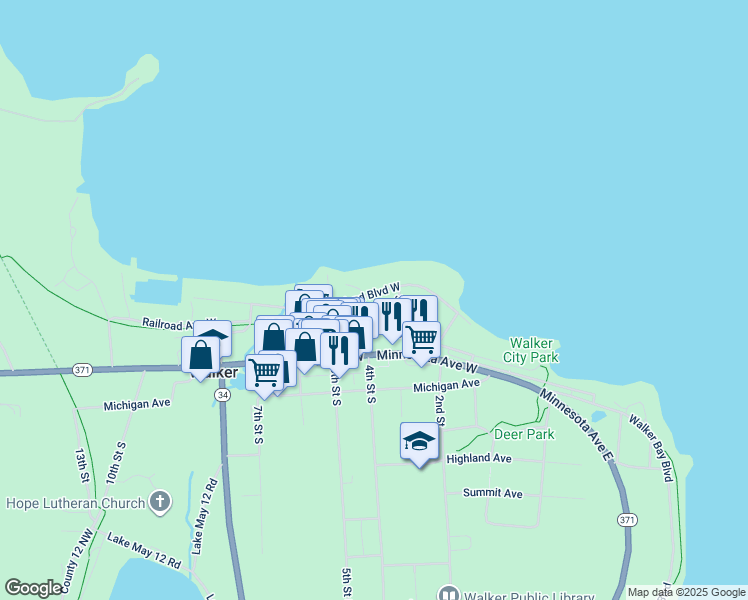 map of restaurants, bars, coffee shops, grocery stores, and more near 329 Cleveland Boulevard West in Walker