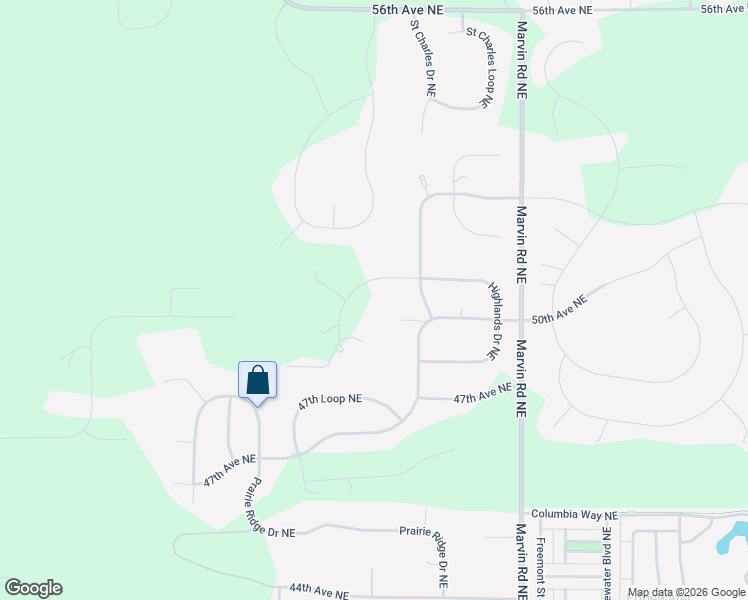 map of restaurants, bars, coffee shops, grocery stores, and more near 7027 Highlands Drive Northeast in Olympia