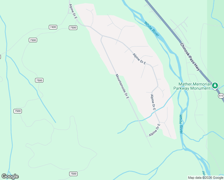 map of restaurants, bars, coffee shops, grocery stores, and more near 16920 Mountainside Drive East in Enumclaw