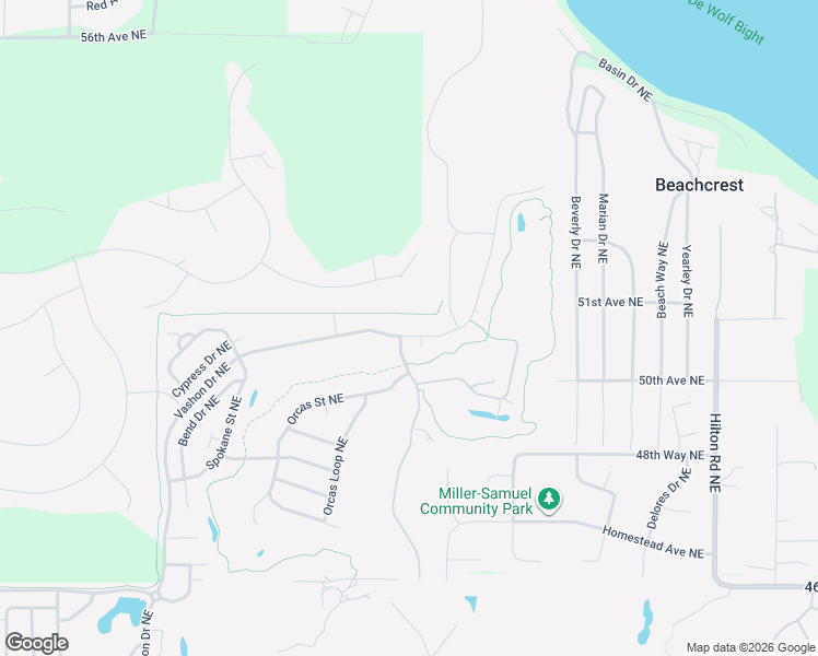map of restaurants, bars, coffee shops, grocery stores, and more near 8408 Vashon Drive Northeast in Lacey